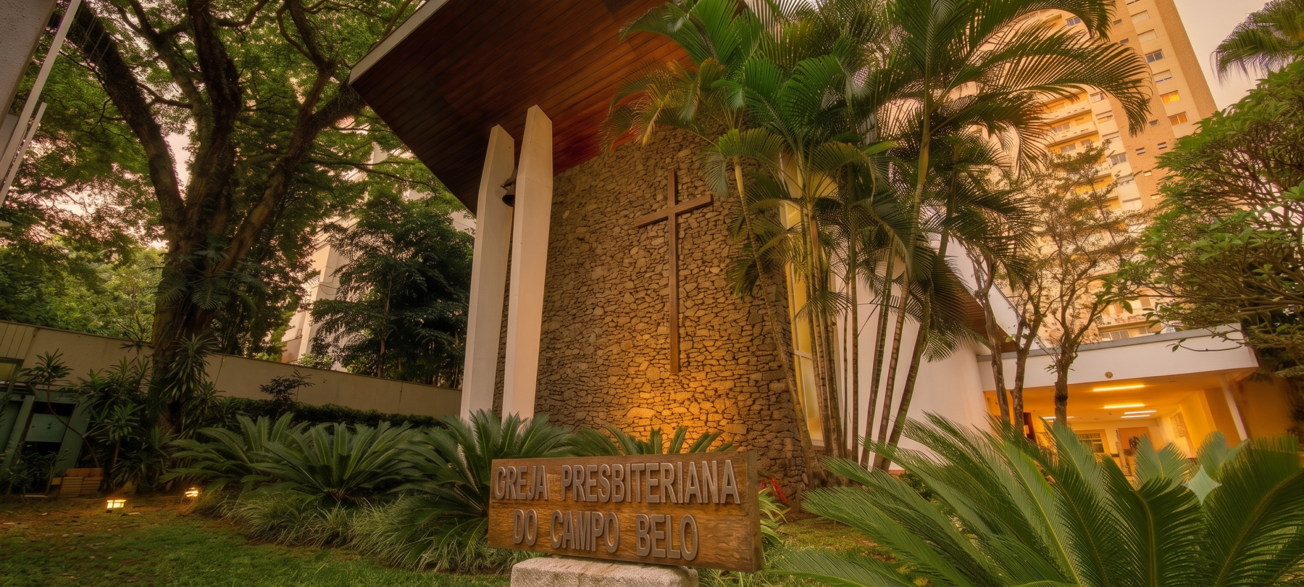 Fachada da Igreja Presbiteriana do Campo Belo, em São Paulo